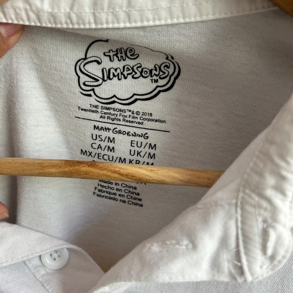 White and Yellow The Simpsons Long Sleeve Cropped Shitt - Picture 4 of 7